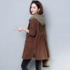 Women Hooded Jacket Women Spring Autumn Plus Size Loose Windbreaker Casual Female Cotton Zipper Long Outwear