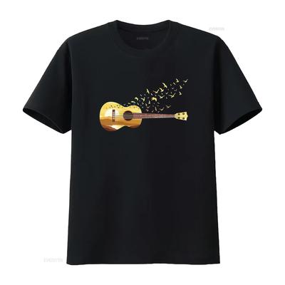 Женская футболка с круглым вырезом, с принтом 'Scenic Uke Guitar Ukulele Lover Ukulelist', винтажная, стиранная, для повседневной носки, унисекс, повседневная, мягкая