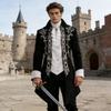 Gothic Victorian Tuxedo Jacket For Men With Jacquard Fabric For Stage Performances