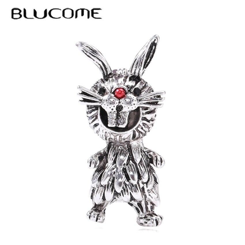 Blucome Милая стеклянная брошь с кроликом, одежда для девочек, шарф, джинсовое пальто, булавки, аксессуары