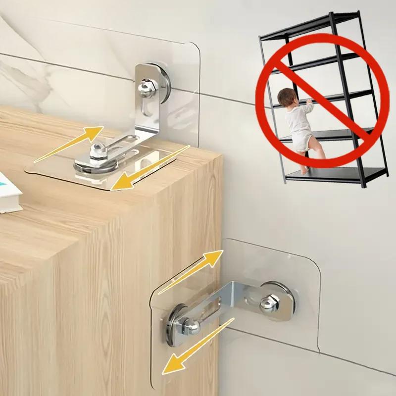 Мебельные анкеры Прочные самоклеящиеся Фиксированные Устройство предотвращения опрокидывания Без сверления Безопасность Защита от опрокидывания Защелки для шкафов Анкеры