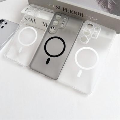 Прозрачный Матовый Чехол с Магнитом Для Беспроводной Зарядки MagSafe Для Samsung Galaxy S26 S25 S24 S23 S22 Ultra Plus Ударопрочный Чехол