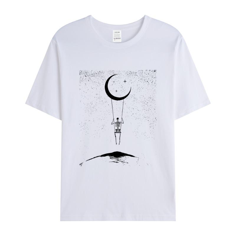 Футболка унисекс, большая серия, принт, круглый вырез, хлопковые свободные футболки с коротким рукавом, унисекс