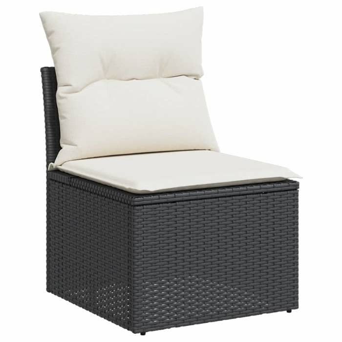 VidaXL Salon de Jardin avec Coussins 12 pcs, Canapés de Terrasse, Ensemble de Meubles de Patio, Mobilier d'Extérieur, Noir 3226574