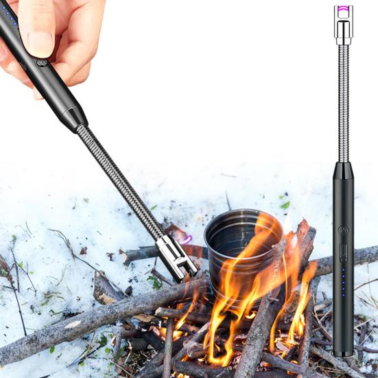 Rechargeable Igniter Windproof No Flame Long Handle BBQ Flameless Plasma Igniter Camping Equipment for Daily Life