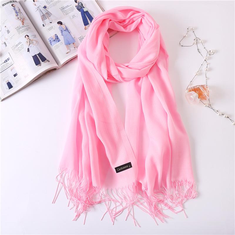 2024 Autumn And Winter Imitation Cashmere Scarf Solid Color Fashionable Versatile Warm Shawl Tassel Scarf