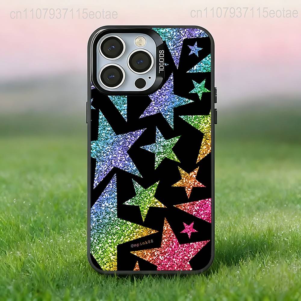 Яркая Звезда дофамин Чехол для телефона Для iPhone 17,16,15,14,13,12,11,Pro,Max,Plus,E,Air,Mini Черный IMD Чехол