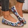 Мода 2024 года. Уличные туфли на плоской подошве с ручной росписью. Осенние новые модные повседневные туфли в китайском стиле с принтом. Модные универсальные лоферы.