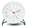 ARNE JACOBSEN BANKERS 43675 Table ClockAlarm Clock, 11cm, Scandinavian Design (Quiet Design), Retro Alarm Sound, White