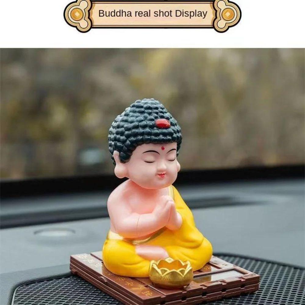 Creative Solar Nodding Buddha Decor Figure Mascot Ornaments Car Accessories Solar Dancing Luck and Fortune Decoration Dashboard