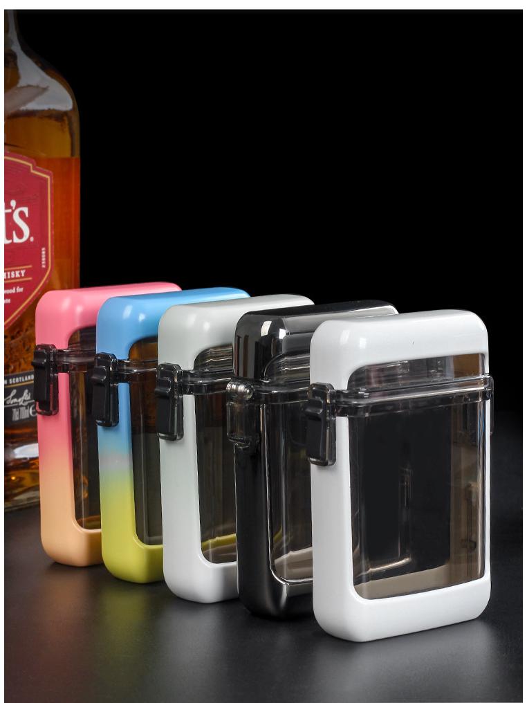 Waterproof Transparent Cigarette Case with Lanyard - Fits 20 Regular Cigarettes, Stylish Storage for Men and Women.
