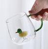 Креативная стеклянная кружка с ручкой, выполненная в 3D-формате, с изображением животных/цветов, из высокопрочного боросиликатного стекла, однослойная, для кофе и молока, милая прозрачная летняя посуда для напитков.