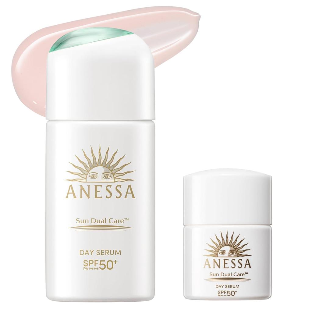 ANESSA UV-эмульсия Сыворотка для лица Day Serum N Мини-размер Включен Бонусный набор Светло-розовый 30 мл 12 мл Для лица Утреннее дневное использование Сыворотка Отбеливание Увлажнение База под макияж