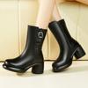 Fashion AIYUQI Women's Winter Boots Genuine Leather 2025 New High Heel Boots Women Natural Wool Warm Winter Mom Boots Women