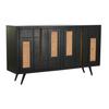 Low Sideboard - Black - 4 Doors - 160 X 40 X 90 Cm