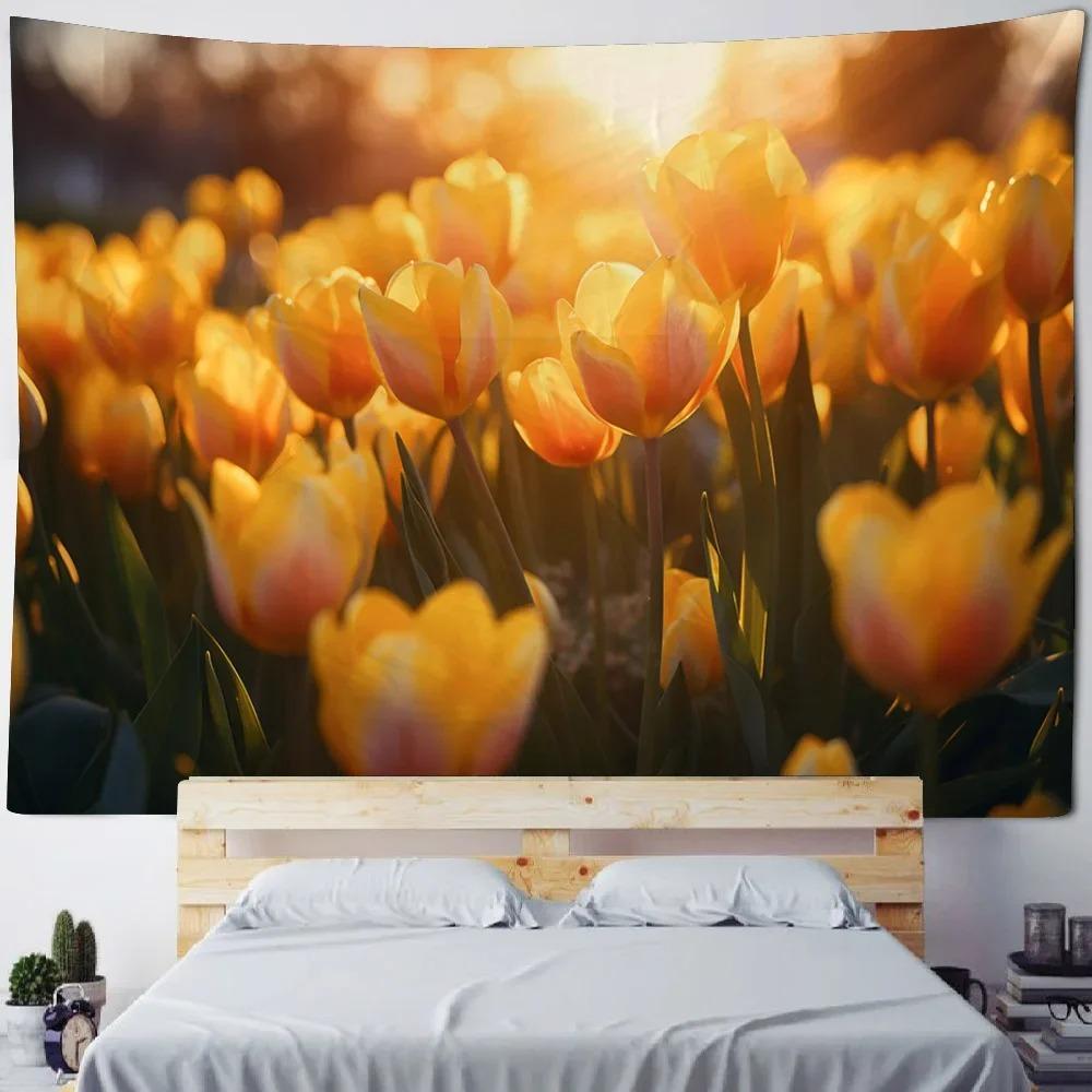 Beautiful Tulip Decorative Tapestry Home Wall Decoration Office Living Room Tapestry
