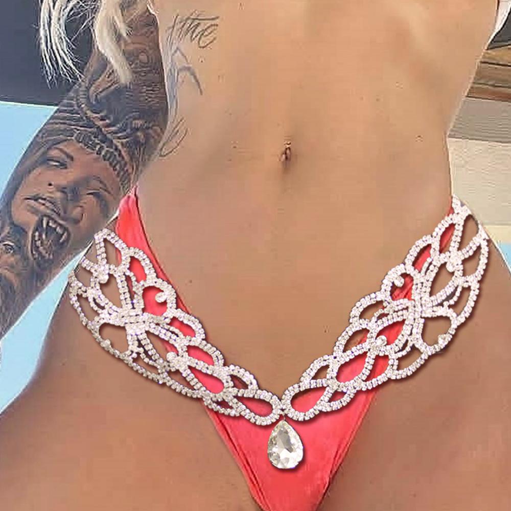 Stonefans Bling Bikini Rhinestone Pendant Waist Chain Belly Charms Sexy for Women New Beach Crystal Body Chain Belt Jewelry Gift