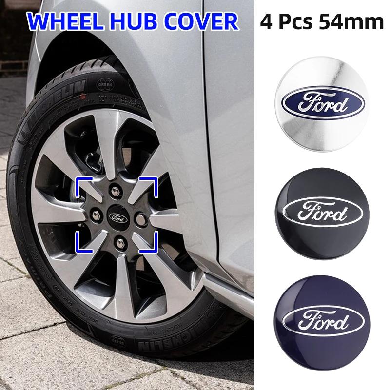 Car Sticker Hot For Ford New 54mm 4pcs Car Wheel Center Hub Metal Emblem Cap Cover for Ford Focus 2 Mk3 F150 Mondeo C-Max Fusion
