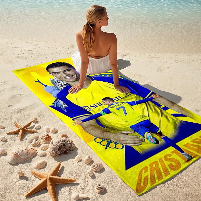 Former FC Barcelona player Cristiano Ronaldo plays for Al-Nassr FC soft beach towel, outdoor camping vacation swimming beach towel H22