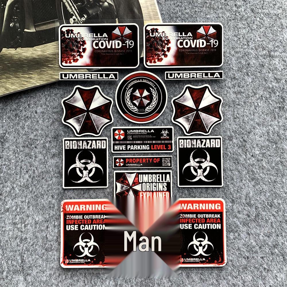Наклейка на мотоцикл/машину Resident Evil Umbrella: Водонепроницаемая и прочная наклейка