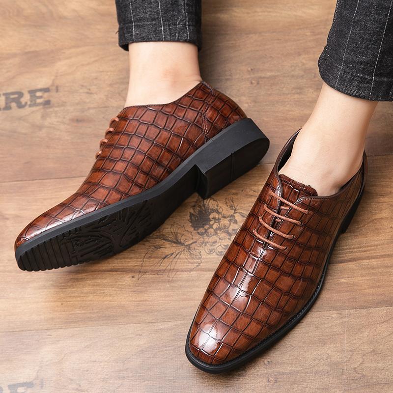 Деловые кожаные туфли мужские оксфорды на шнуровке мужские рабочие офисные туфли классические толстые подошвы с острым носком дизайнерские мужские повседневные туфли