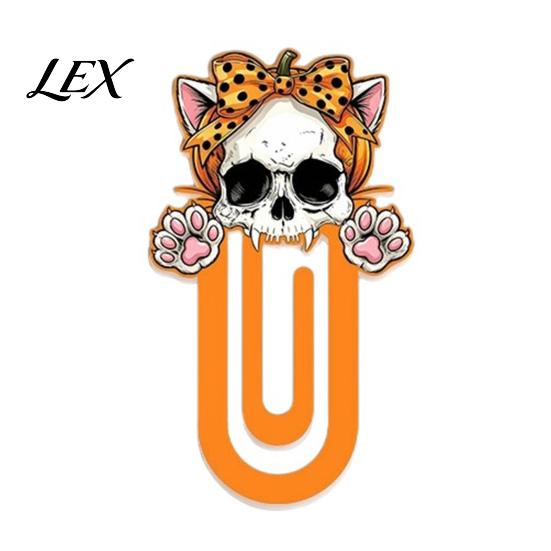 Unique Gift for Book Lovers Halloween Cute Acrylic Bookmark, Durable Cartoon Page Marker, Student Study Essentials Elastic Clip Design Stationery