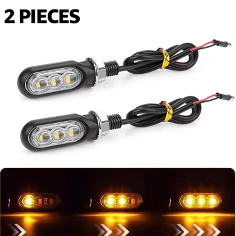 12В Мини 3 светодиодных указателя поворота для мотоцикла Янтарные бегущие directional signal lamp Intermitentes Moto Для Cafe Racer