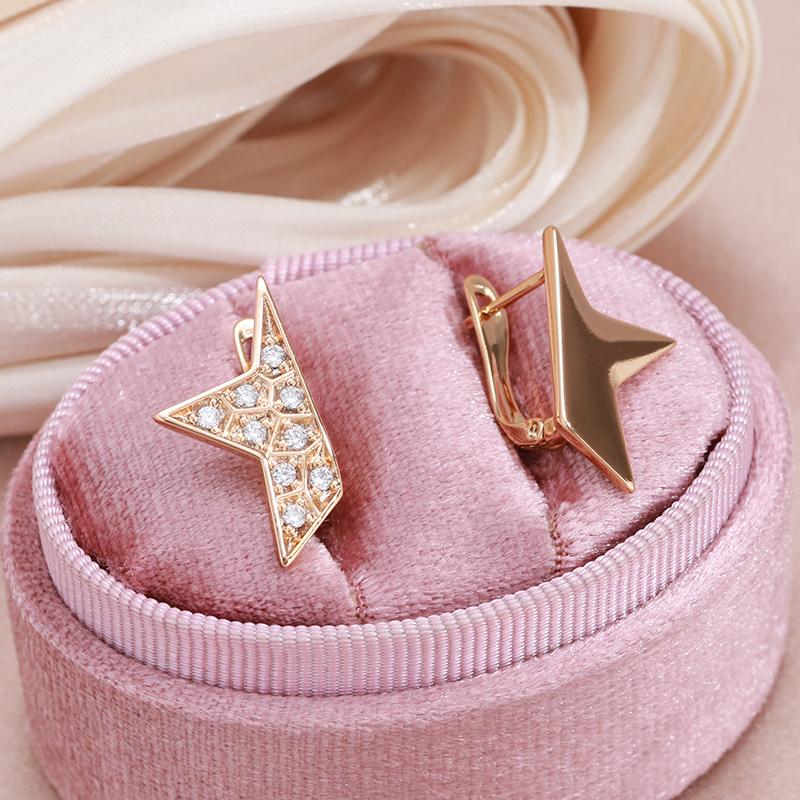 Kinel симметричные серьги-капли со звездами для женщин, модные серьги цвета розового золота