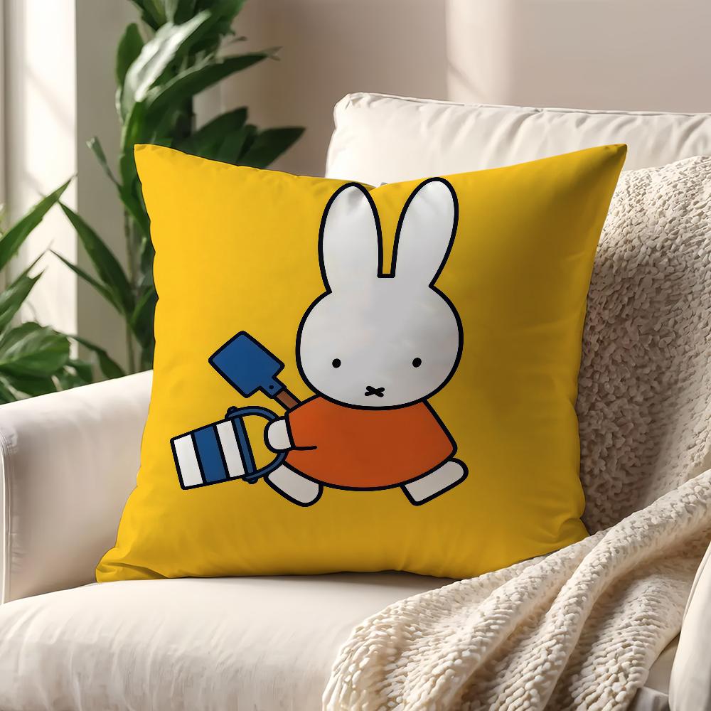 Kawaii MMiffy cushion cover For Pillow Printing Sofa Decoration Home Car Room Coffee Shop Office Nordic Simplicity