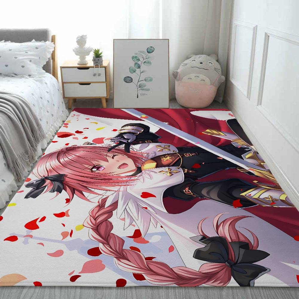Astolfo Anime Girl Floor Mat Printed Flannel , Suitable For Bathrooms, Kitchens, Entrances, And Other Decorate Home