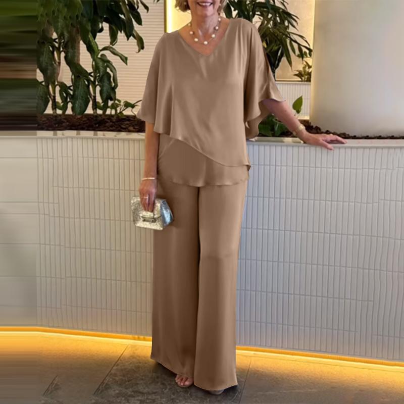ZANZEA Женская блузка с коротким рукавом и брюки, повседневные комплекты из двух предметов