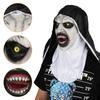 Women Latex Masks Nun Mask Halloween Masquerade Costume Props Cosplay Horror With Turban Valak Helmet Party Female Dress Up Prop