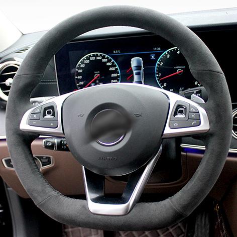 Индивидуальная накладка на руль из натуральной алькантары для Mercedes Benz W176 W246 W205 C117 R231 R172 AMG C43 Оплетка на руль
