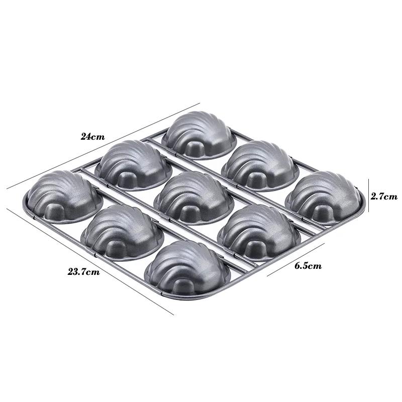 9 решеток из углеродистой стали, золотая ракушка, форма для гребешка, сделай сам, противень для печенья, форма для выпечки, сковорода Мадлен, кухонные инструменты для выпечки