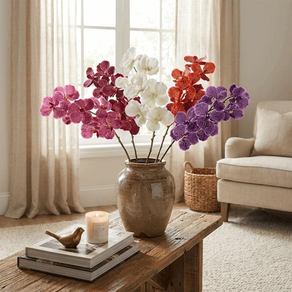 80 CM Artificial Vanda Orchid Plastic Large Flower Real Touch Orchids Moisturizing Realistic Fake Flower Office Decor