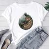 (Asian Size) Women Print Tee Beach Trend Sweet 90s Cute Top Fashion T Shirt Woman Female Clothing Short Sleeve Graphic T-shirts