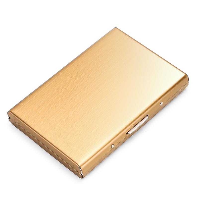 Алюминиевый держатель для кредитных карт с блокировкой RFID, металлический кошелек, тонкий чехол для карт, выдвижной карманный кошелек-защита для визиток, для мужчин и женщин