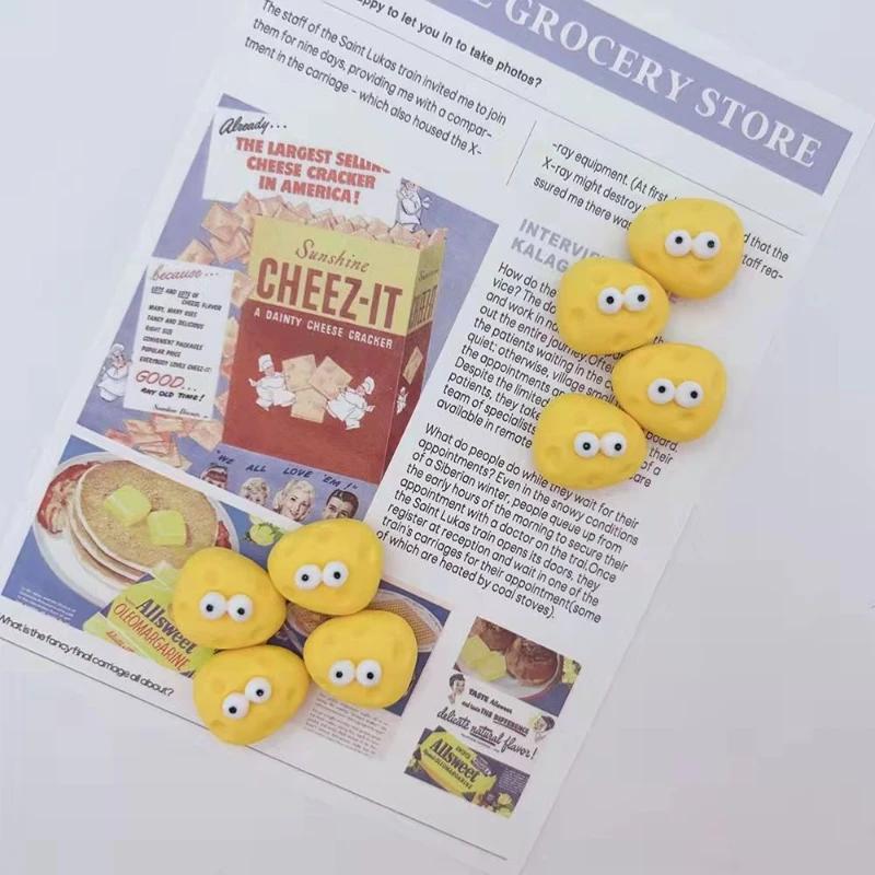 8 шт. Мультяшные милые глаза сыр Магнит на холодильник Po Доска для сообщений Настенное украшение Доска объявлений Магнитные наклейки Домашний декор