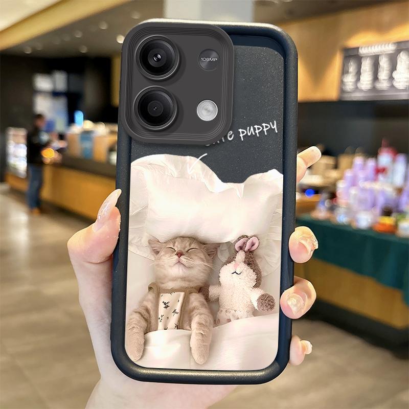 Забавный Милый Чехол для Телефона с Кошкой Для Redmi Note 13 12 Pro Plus Note 13 12 11 10 9 Pro 14C 12C 10C 9C A3 A2 A1 Силиконовый Ударопрочный Чехол