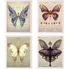 Духовный Кристальный Мотылек Постер Papillons Мотылек Винтажные Холщовые Арт-Принты, Бохо Эстетика Коллаж Набор Настенные Образцы Мотыльки Живопись &
