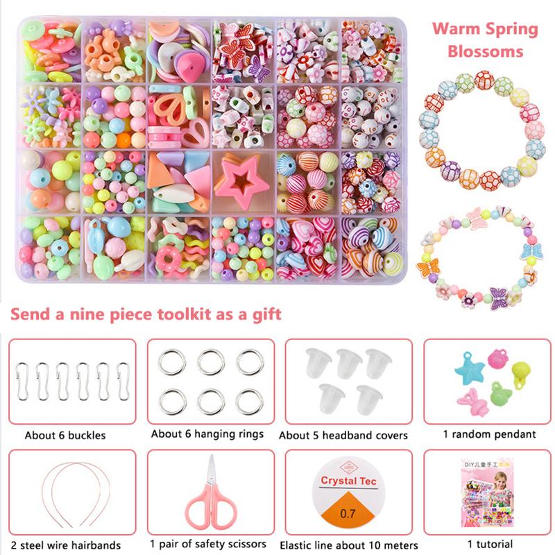 1 Set Creative Loose Spacer Beads Making Bracelet Necklace 10/24 Grid Girl Jewelry Kit Toy Diy Handmade Beaded Children'S Toys