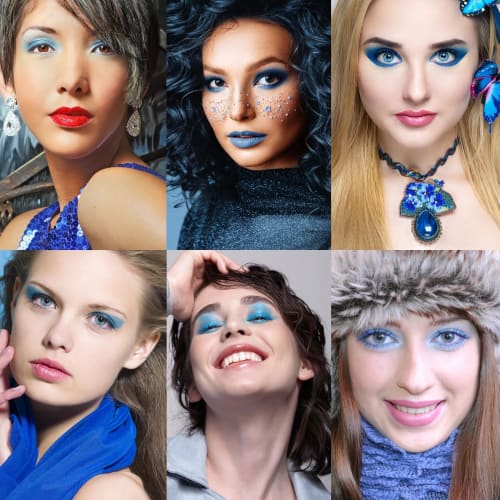 Unyoke Mini 9 Cool Shade Eyeshadow Palette Black Smoky Matte Glitter Eyeshadow Palette Smoky Eyeshadow Palette (09#Blue)