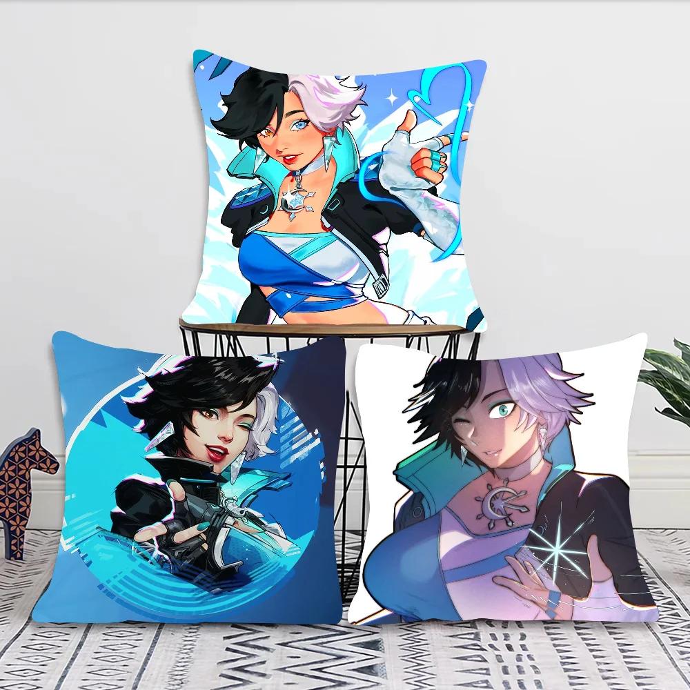 Луна S-Снежная Игра М-Marvel Rivals Наволочка Квадратная Подушка Спальня Диван Отдых Комфорт Подушка Гостиная Домашнее Украшение 40X40