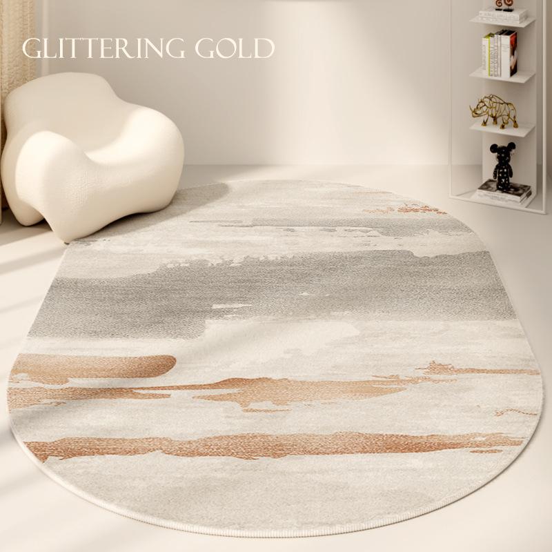 Modern Minimalist Oval-Shaped Rug Dirt-Resistant Soft And Comfortable For Living Room Sofa Bedroom Bedside Mat Home Decor
