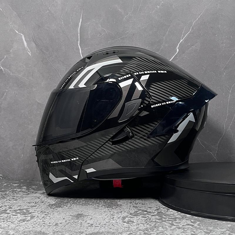 Motorcycle Helmets Men's and Women's Unveiling Helmets Full Helmets Tail Rider Bluetooth Locomotive Men's and Women's Winter Personality Electric