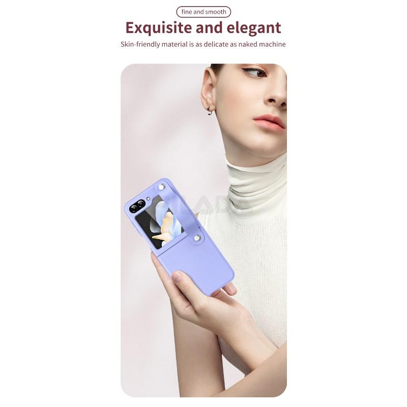 Роскошный ремешок на руку, простой кожаный кронштейн для Samsung Galaxy Z Flip 6, 5, 4, 3, 5G, складной противоударный защитный чехол, аксессуар