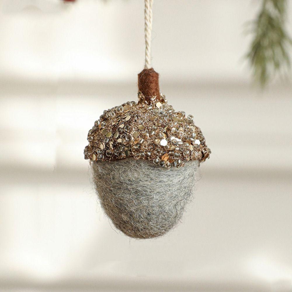 3pcs Pine Cone Acorn Balls Cute Christmas Oak Fruit Xmas Tree Pendant Room