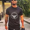 Mens Print Tees O-neck Casual Short Sleeve T-shirt Mesh+cotton Sportswear Tees Fitness Gym Clothing Bodybuilding Tops