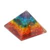 Resin Medium Size Multicolor Set of 1 Seven Chakra Multi Stone Orgone Crystal Pyramid for Reiki Healing, Vastu Correction, Meditation, Aura Cleaning