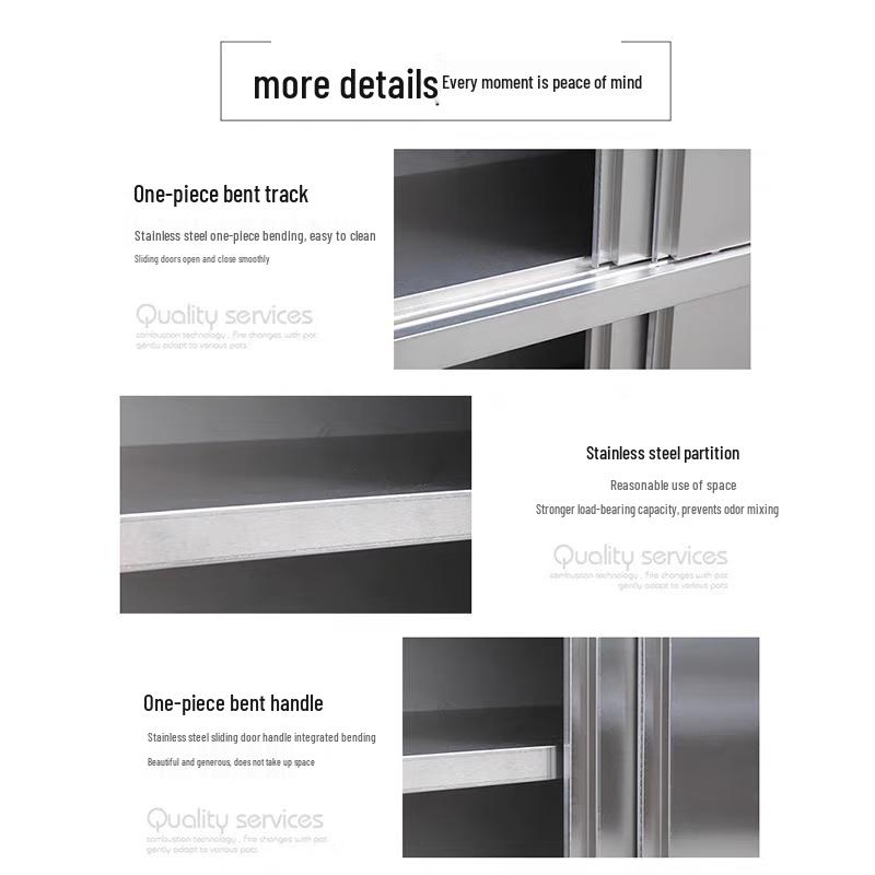 Шучу Утолщенный Кухонный Шкаф для Хранения из Нержавеющей Стали 304